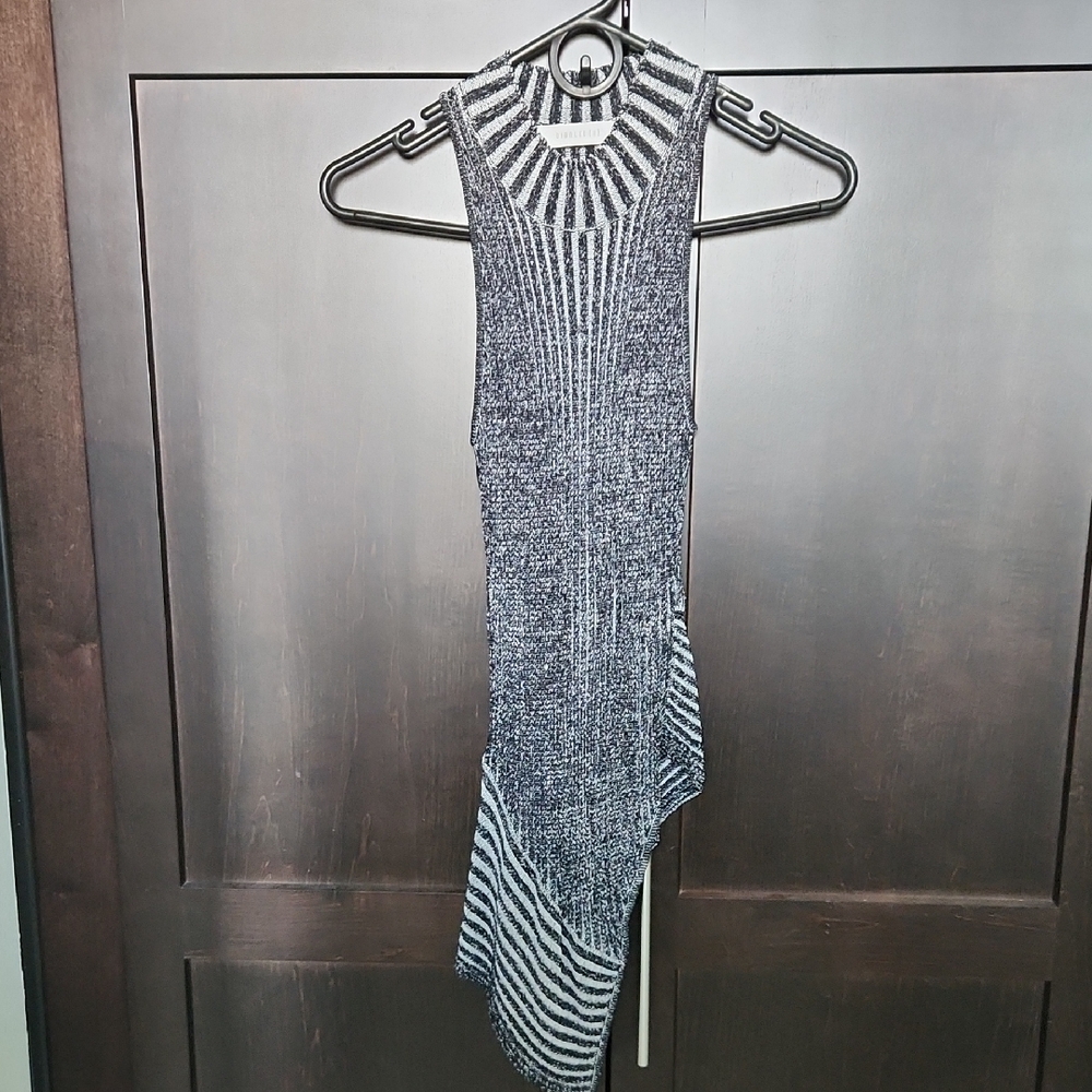 Dion Lee Black and White Striped Knit Top